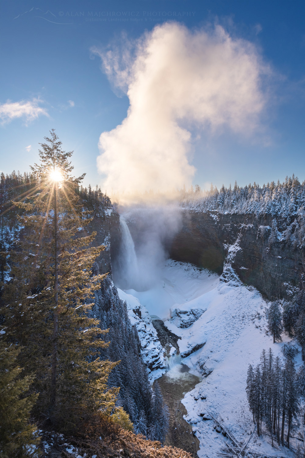 Sunrise over Helmcken Falls in winter. Wells Gray Provincial Park British Columbia Canada #81961