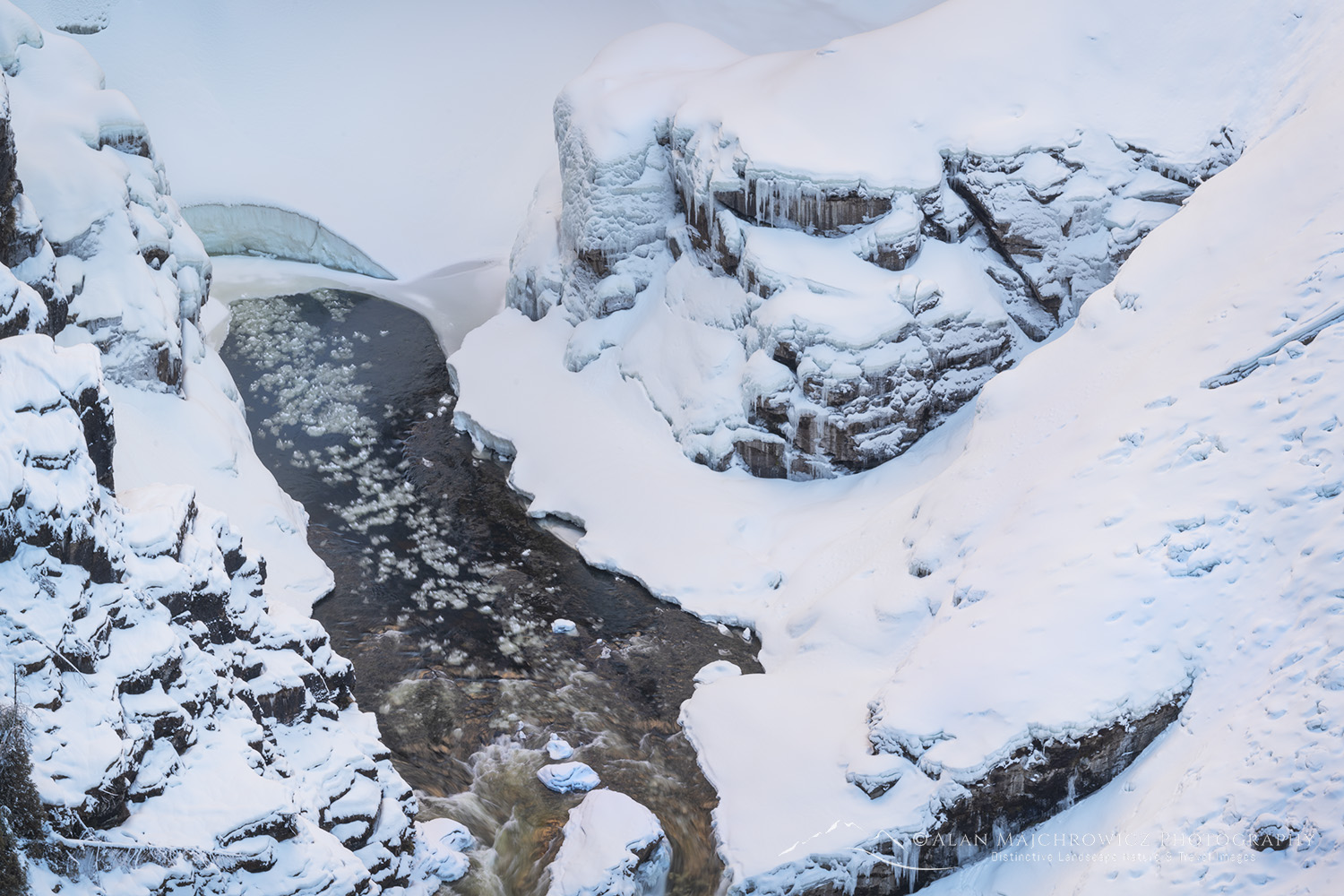 Murtle River below Helmcken Falls in winter Wells Gray Provincial Park British Columbia Canada #81934