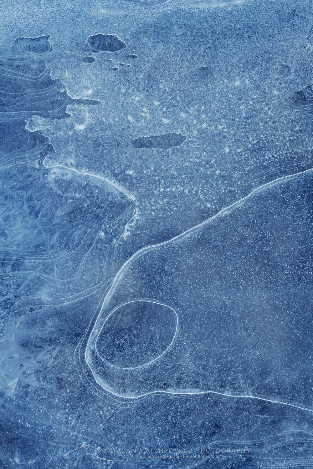 Abstract ice patterns on Athabasca River, Jasper National Park Alberta Canada #81994