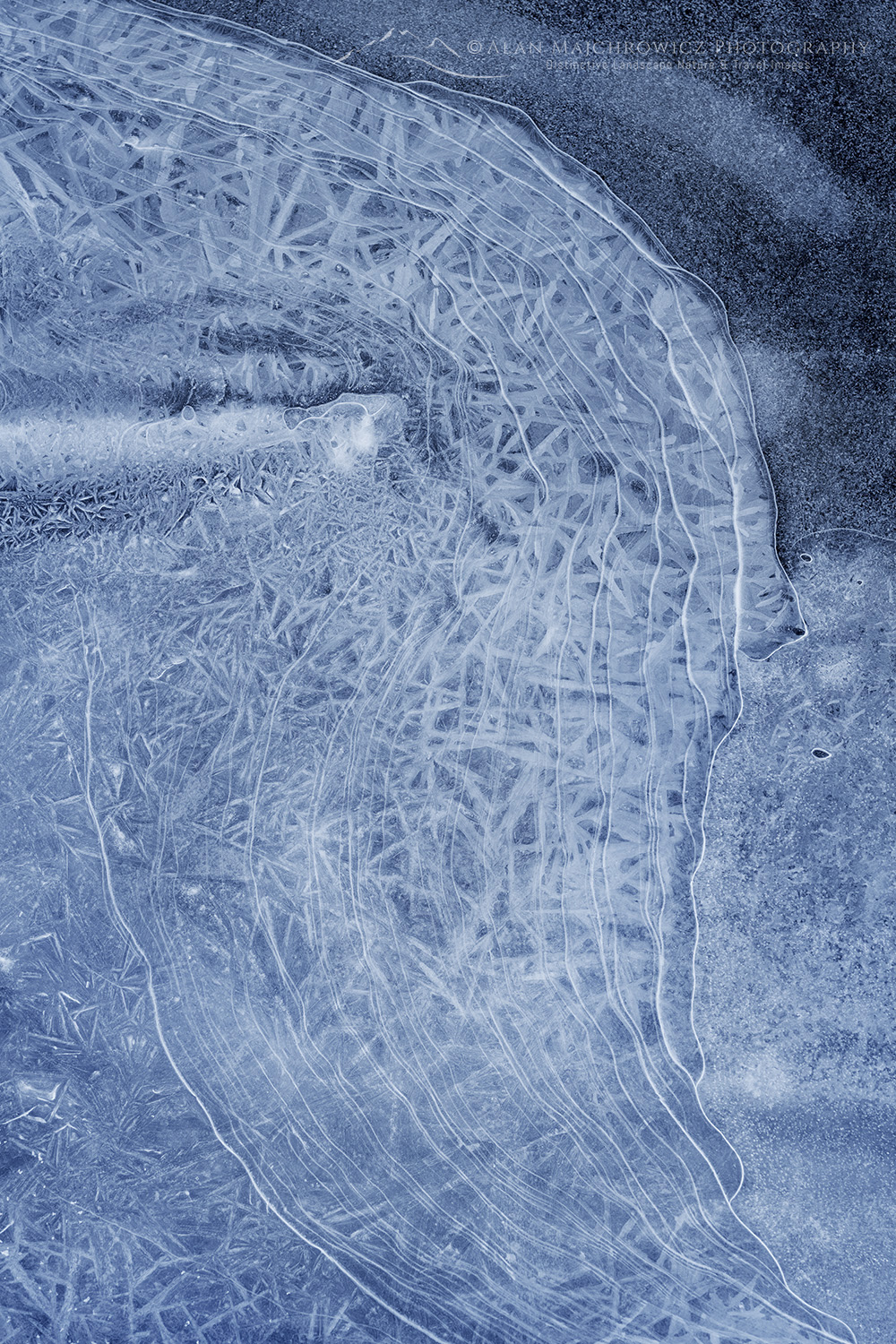 Abstract ice patterns on Athabasca River, Jasper National Park Alberta Canada #81995