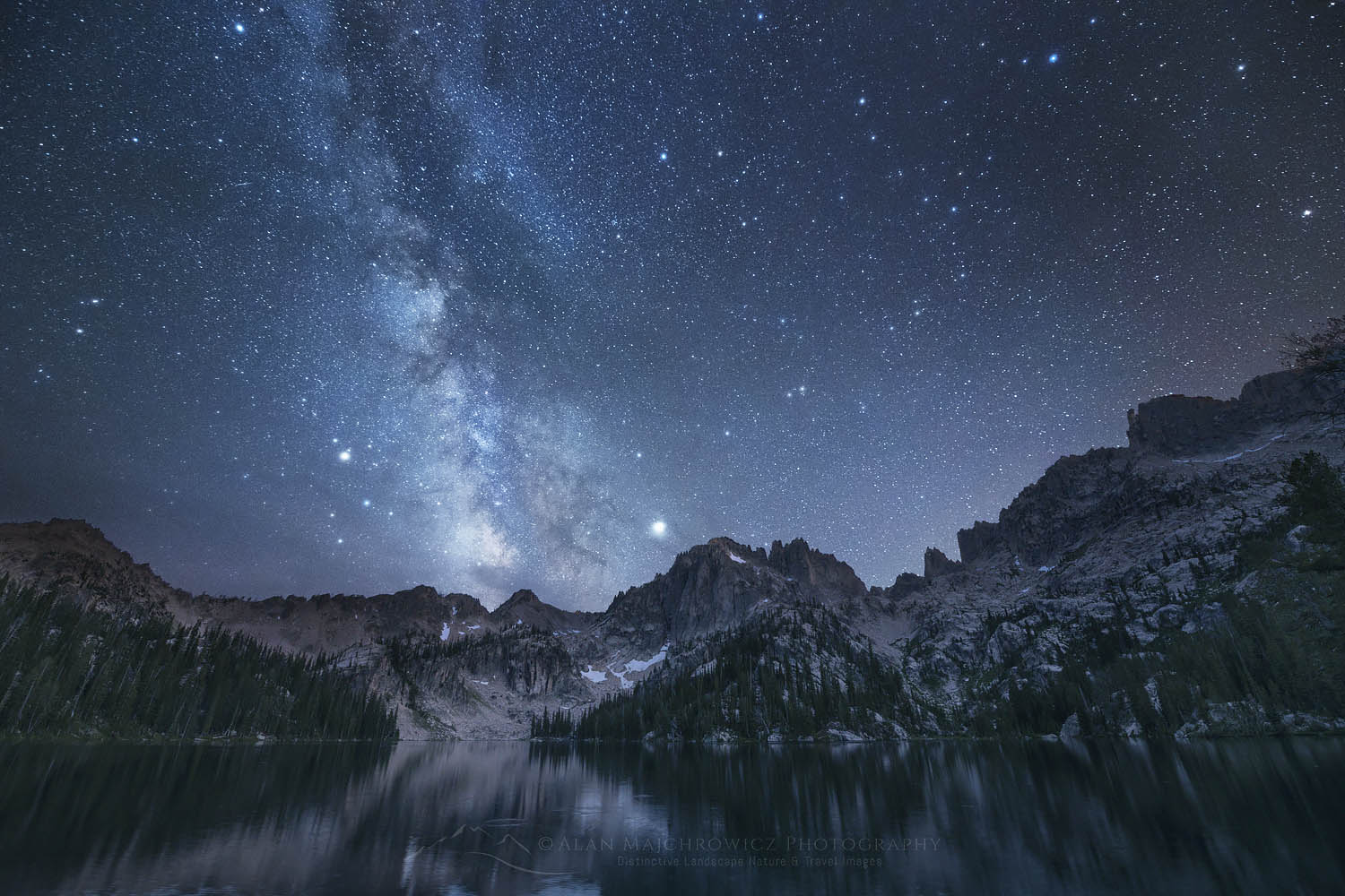 Milky Way over Baron Lake Sawtooth Mountains Idaho #66010
