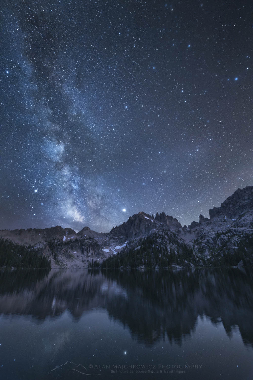 Milky Way over Baron Lake Sawtooth Mountains Idaho #66011