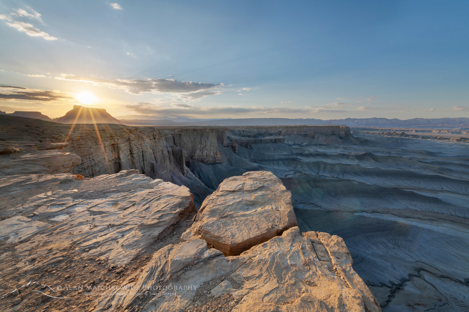 Sunset over Upper Blue Hills Badlands in the Caineville Desert, Utah #84857