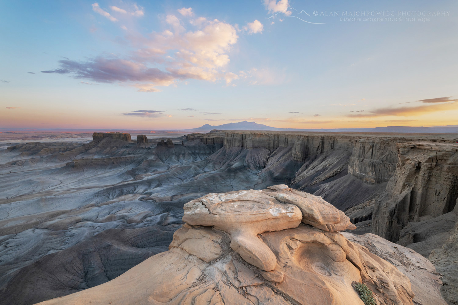 Dramatic view of the Upper Blue Hills Badlands from Skyline Rim. Caineville Desert, Utah #84875
