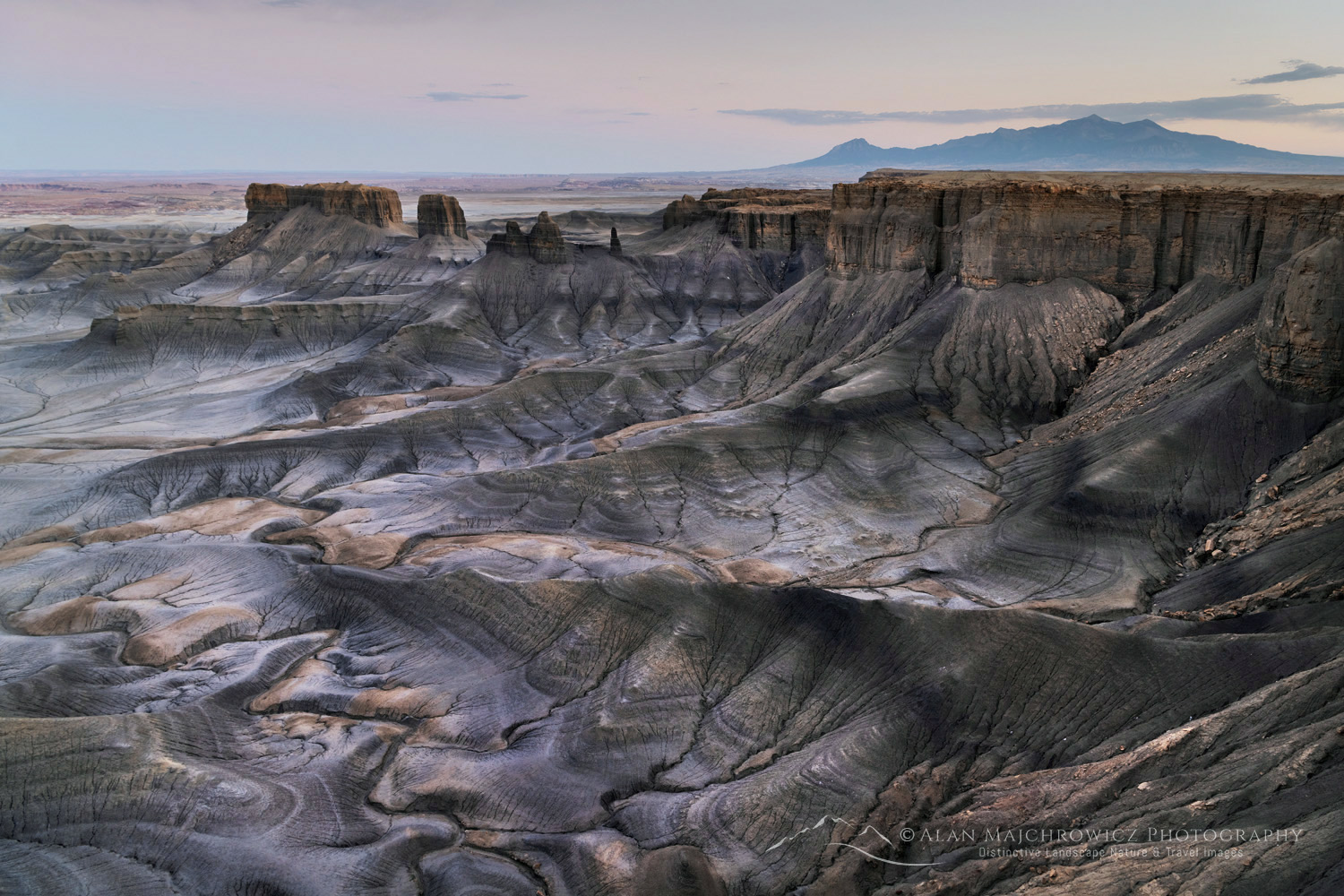 Dramatic view of the Upper Blue Hills Badlands from Skyline Rim. Caineville Desert, Utah #84908