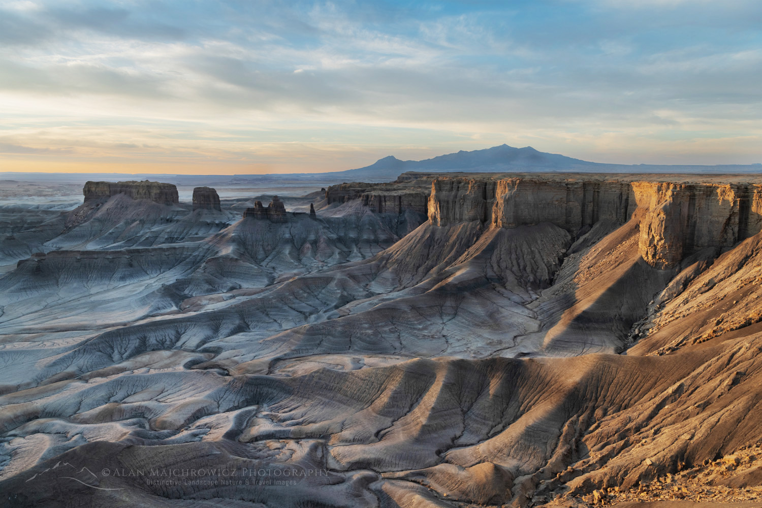 Dramatic view of the Upper Blue Hills Badlands from Skyline Rim. Caineville Desert, Utah #85030