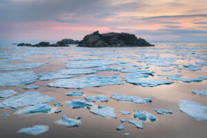 Twilight over sea ice in Sleepy Cove Newfoundland and Labrador Canada #80042