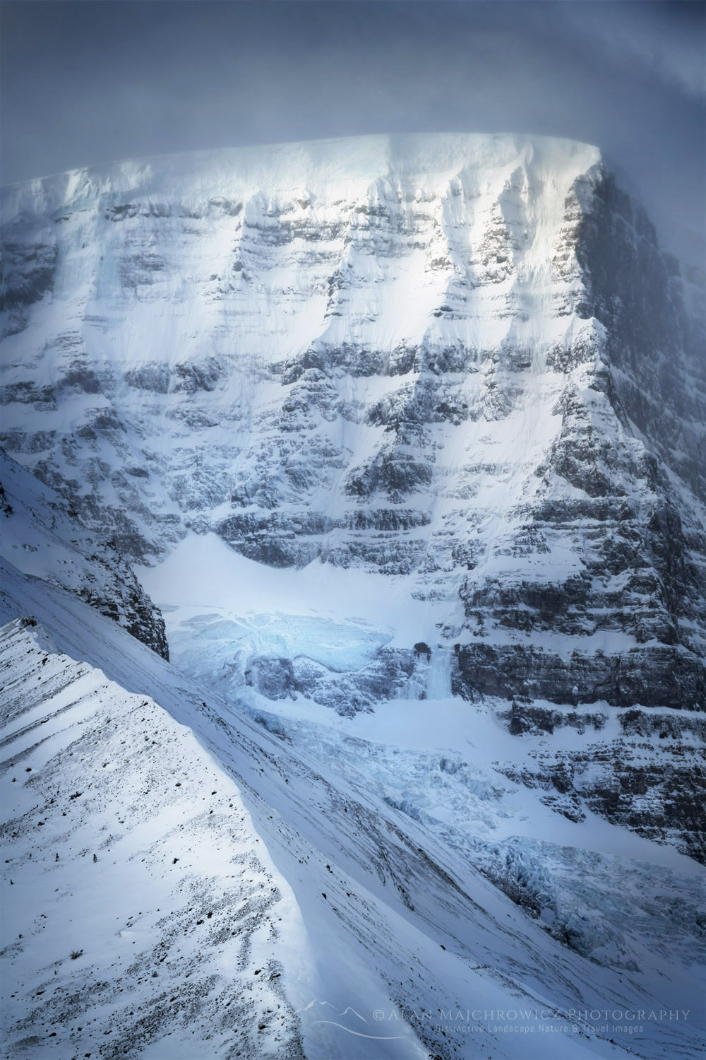 Snow Dome in winter. Seen from Icefields Parkway. Jasper National Park Alberta Canada #82199