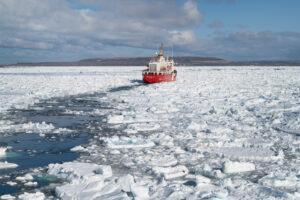 Canadian Coast Guard icebreaker in Strait of Belle Isle Newfoundland and Labrador Canada #80203