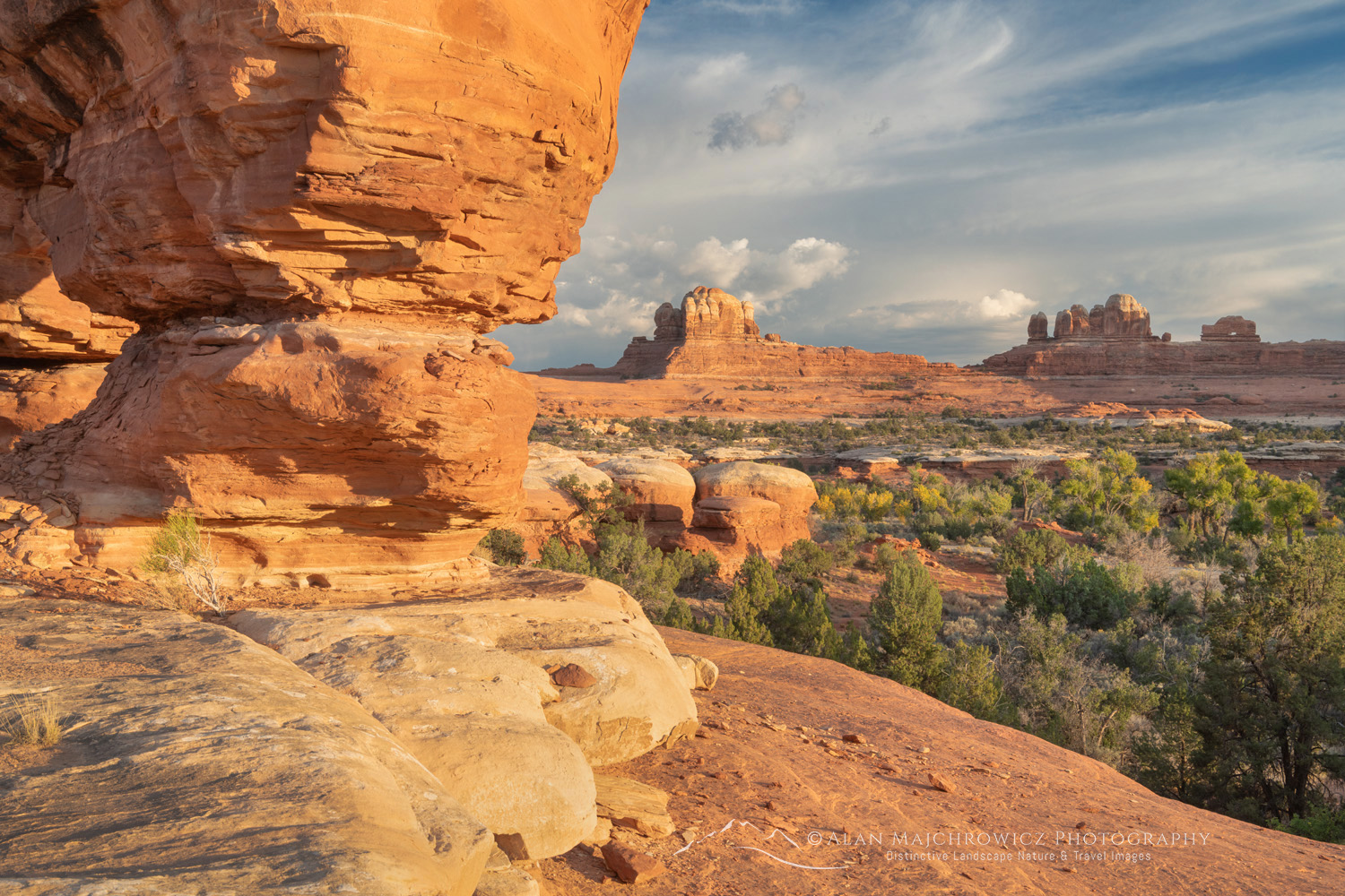sunset at Wooden Shoe Arch Overlook, Needles District, Canyonlands National Park Utah #85337
