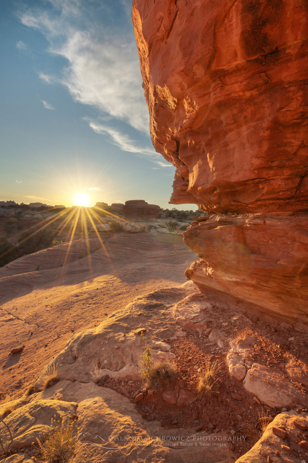 Sunset at Wooden Shoe Arch Overlook. Islands in the Sky District, Canyonlands National Park #85353