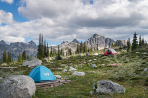 Gwillim Lakes backcountry camp. Valhalla Provincial Park, West Kootenays British Columbia Canada #80758