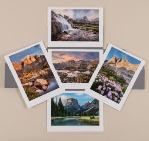 Wind River Range Fine Art Folio 12 5x7 fine art prints. Island Lake, Titcomb Basin, Cirque of the Towers. Deep Lake, Squaretop Mountain and more