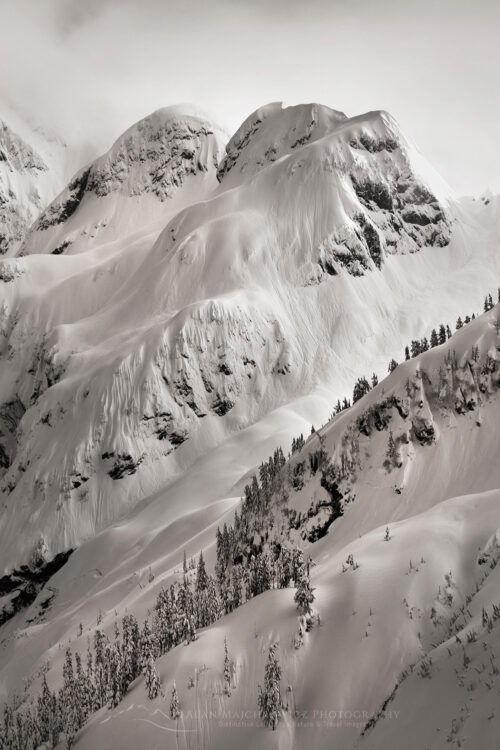Shuksan Arm in winter. North Cascades Washington #70563bwb