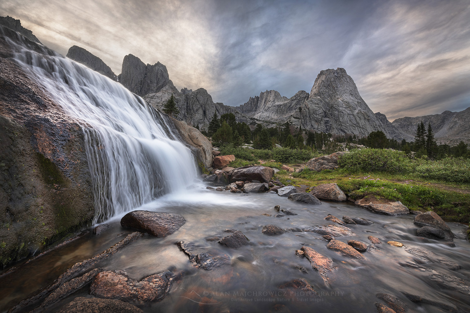 Cirque of the Towers waterfall. Popo Agie Wilderness. Wind River Range Wyoming #78500b