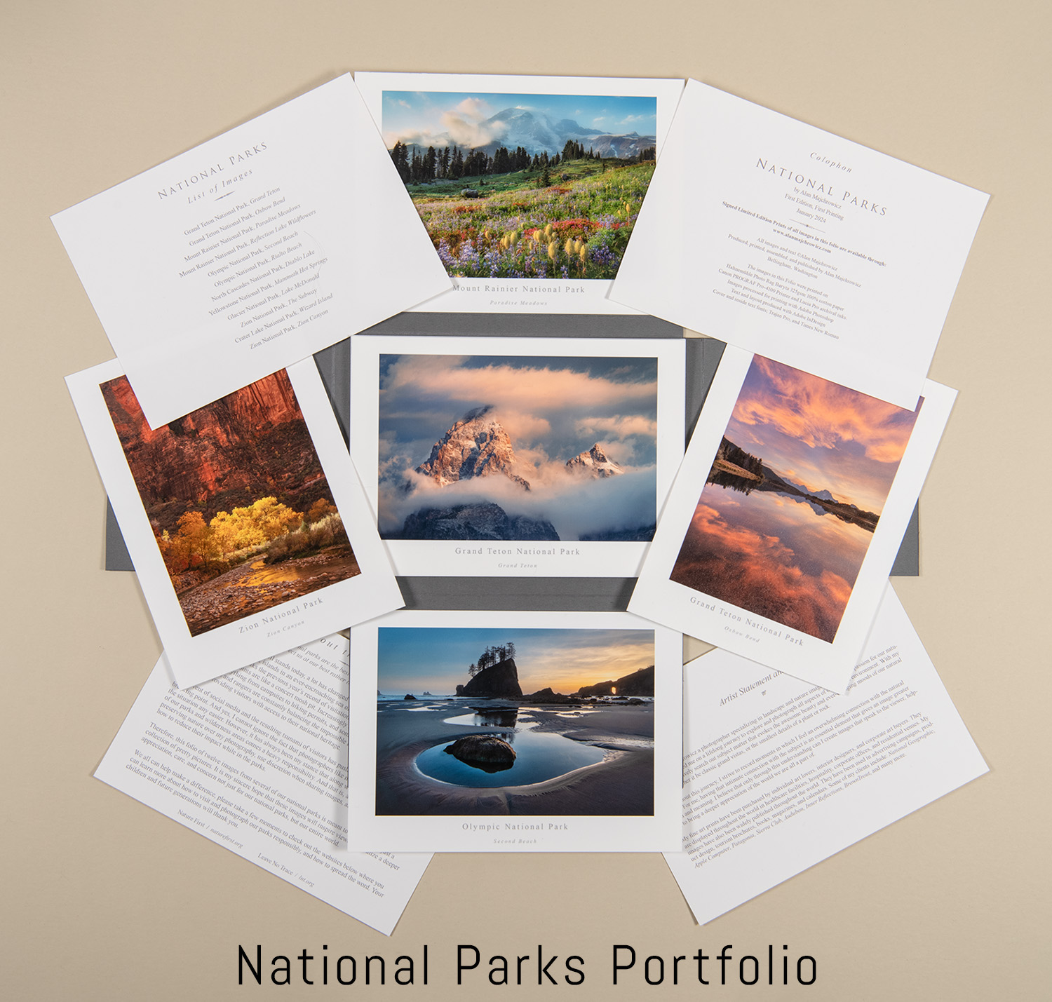 National Parks Fine Art Portfolio 12 5"x7" inspirational prints of our beautiful National Parks