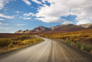 The Dempster Highway winds its way through the Ogilvie Mountains, Tombstone Territorial Park, Yukon, Canada #15390