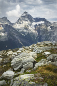 Mount Sir Donald is seen from Abbott Ridge. Selkirk Mountains Glacier National Park British Columbia #62836