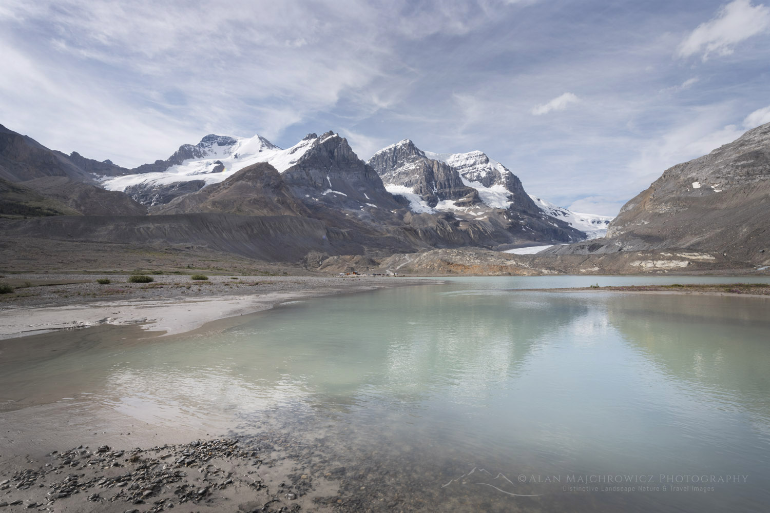 Mount Athabasca, and Mount Andromeda. Seen from Icefields Parkway. Jasper National Park Alberta Canada #86669