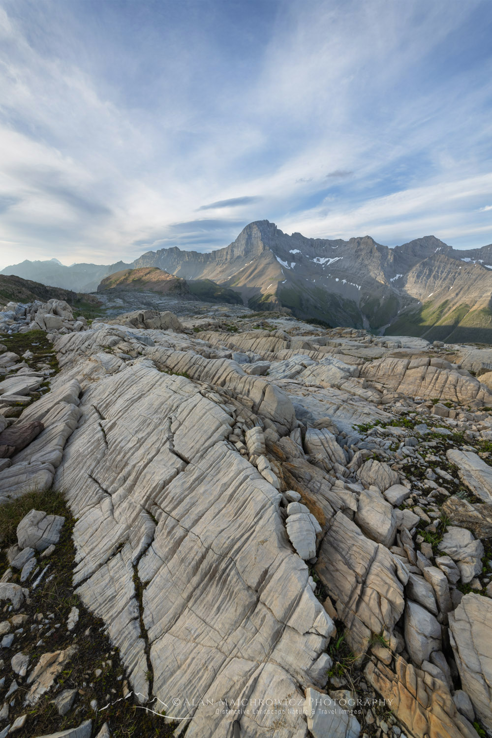 Karst formations in Limestone Lakes Basin. Mount Joffre is in the distance. Height of the Rockies Provincial Park #86437