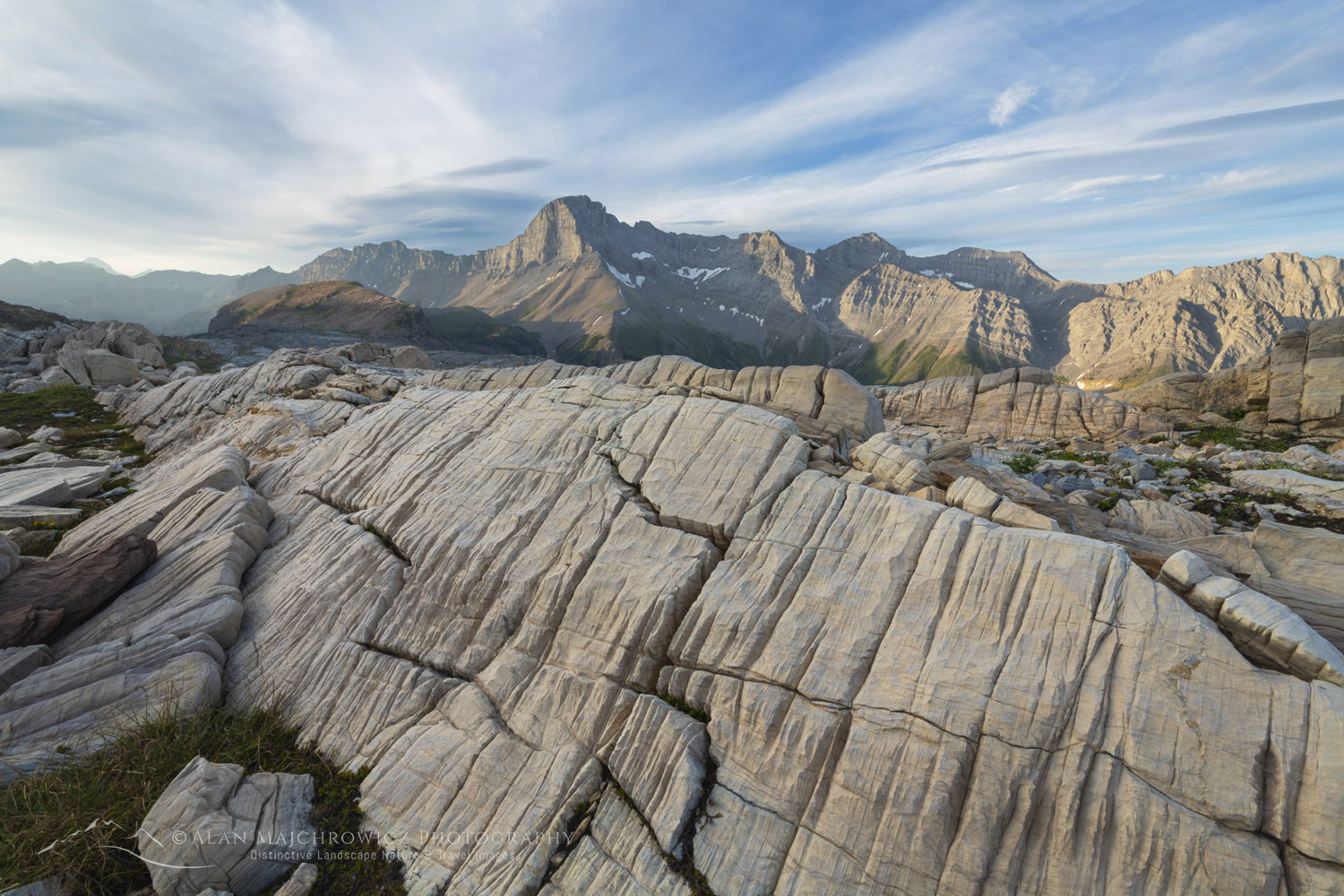 Karst formations in Limestone Lakes Basin. Mount Joffre is in the distance. Height of the Rockies Provincial Park #86441