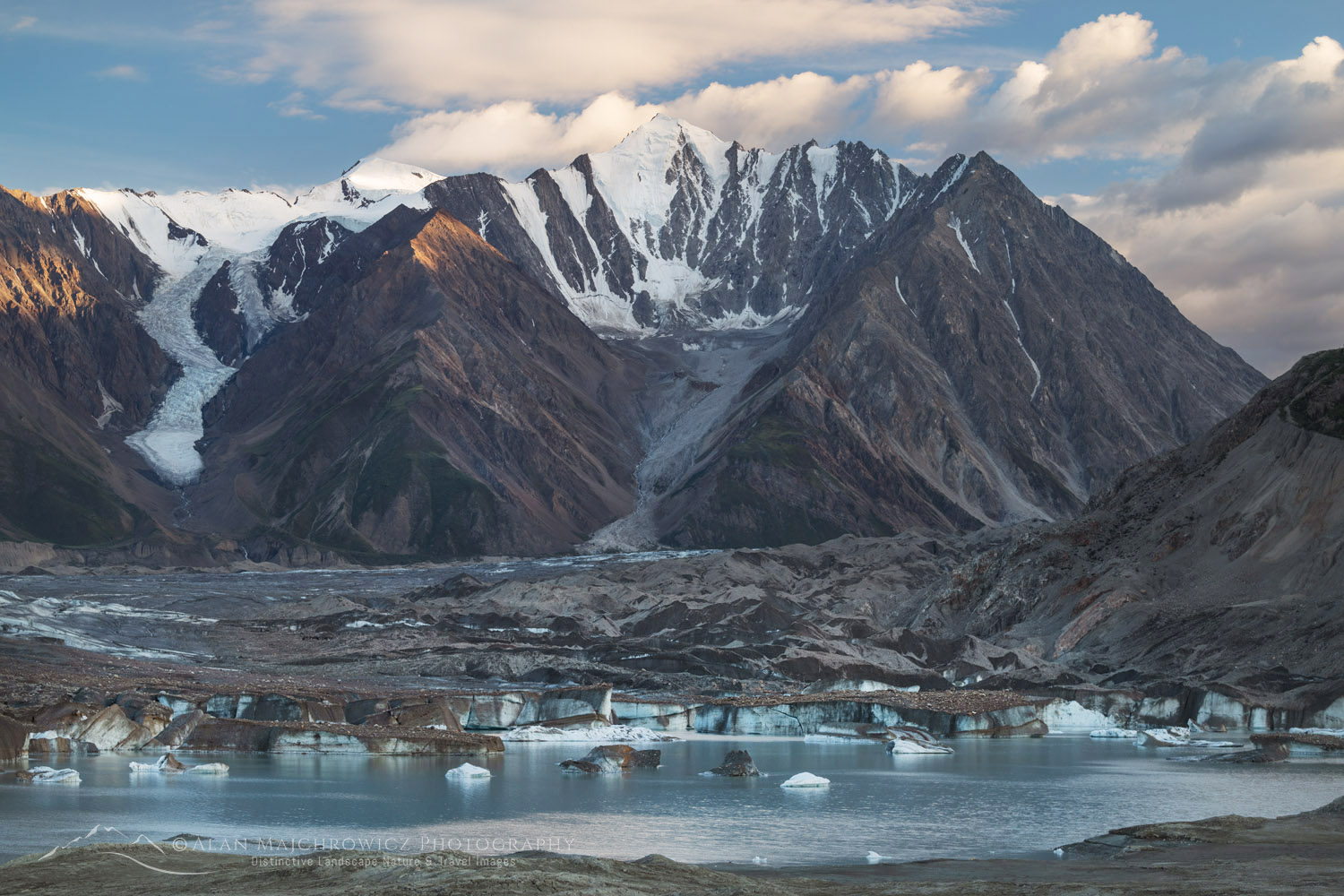 Mount Maxwell seen from the ice-marginal lake at the toe of the Kaskawulsh Glacier. Ä’äy Chù (Slim's River) West, Kluane National Park, Yukon #86734