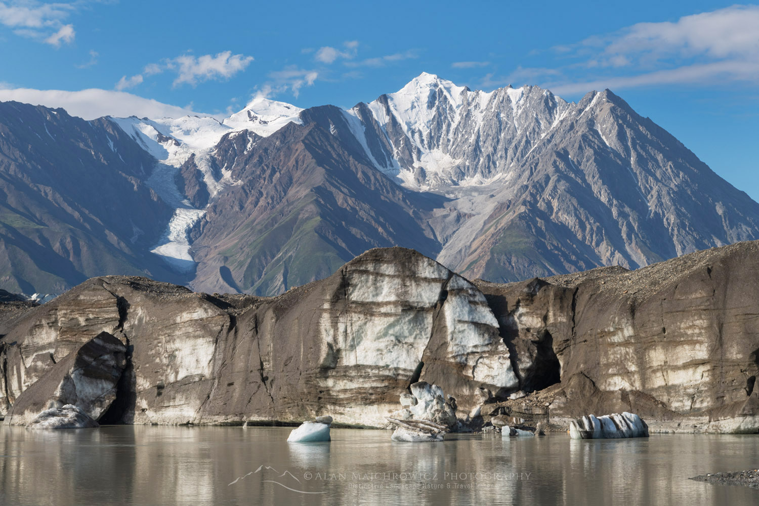 Mount Maxwell seen from the ice-marginal lake at the toe of the Kaskawulsh Glacier. Ä’äy Chù (Slim's River) West, Kluane National Park, Yukon #86780