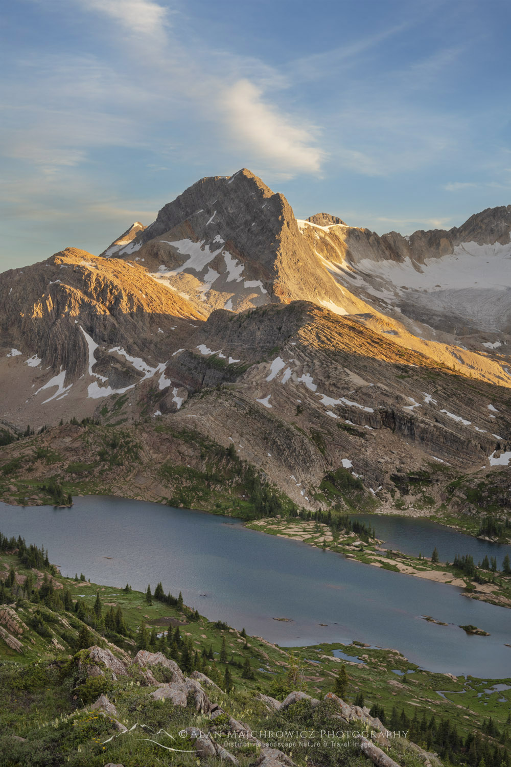 Evening light over Russel Peak and Limestone Lakes in Height of the Rockies Provincial Park British Columbia #86447