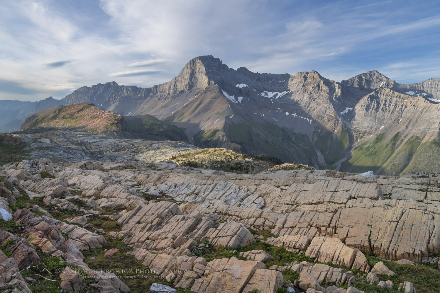 Karst formations in Limestone Lakes Basin. Mount Joffre is in the distance. Height of the Rockies Provincial Park #86425