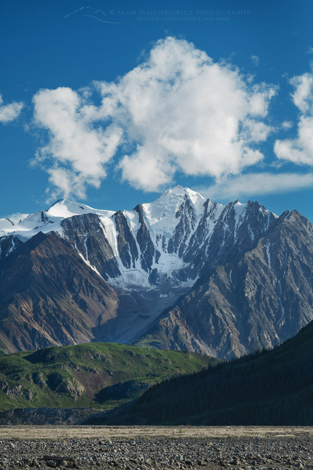 Mount Maxwell seen from Canada Creek along the Ä’äy Chù (Slim's River) West trail.Kluane National Park, Yukon #86704