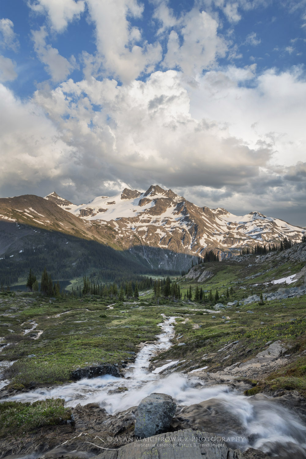 Evening storm clouds over Twin Towers, Cony Peak, and Spillimacheen Glacier. Seen from Silent Mountain. Purcell Mountains British Columbia #86262