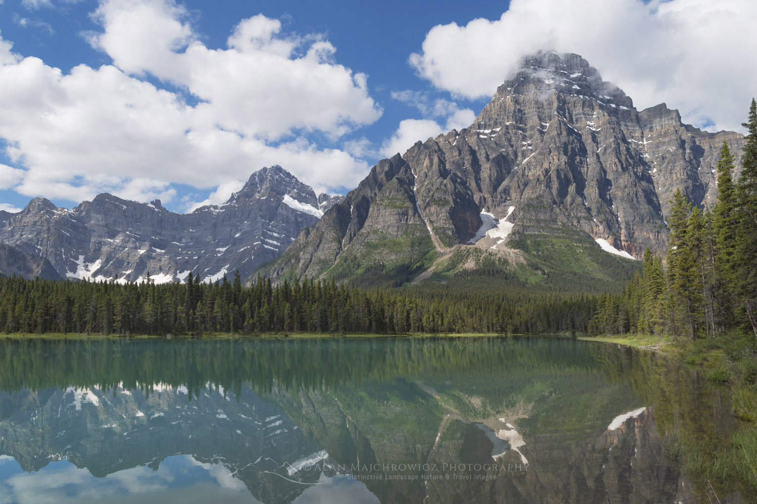 Mount Chephren reflected in Waterfowl Lake. Banff National Park, Alberta Canada #86603