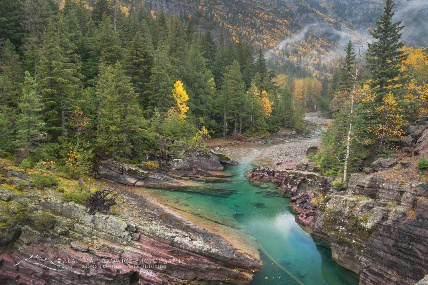 Red Rock Point on Mcdonald Creek, Glacier National Park Montana