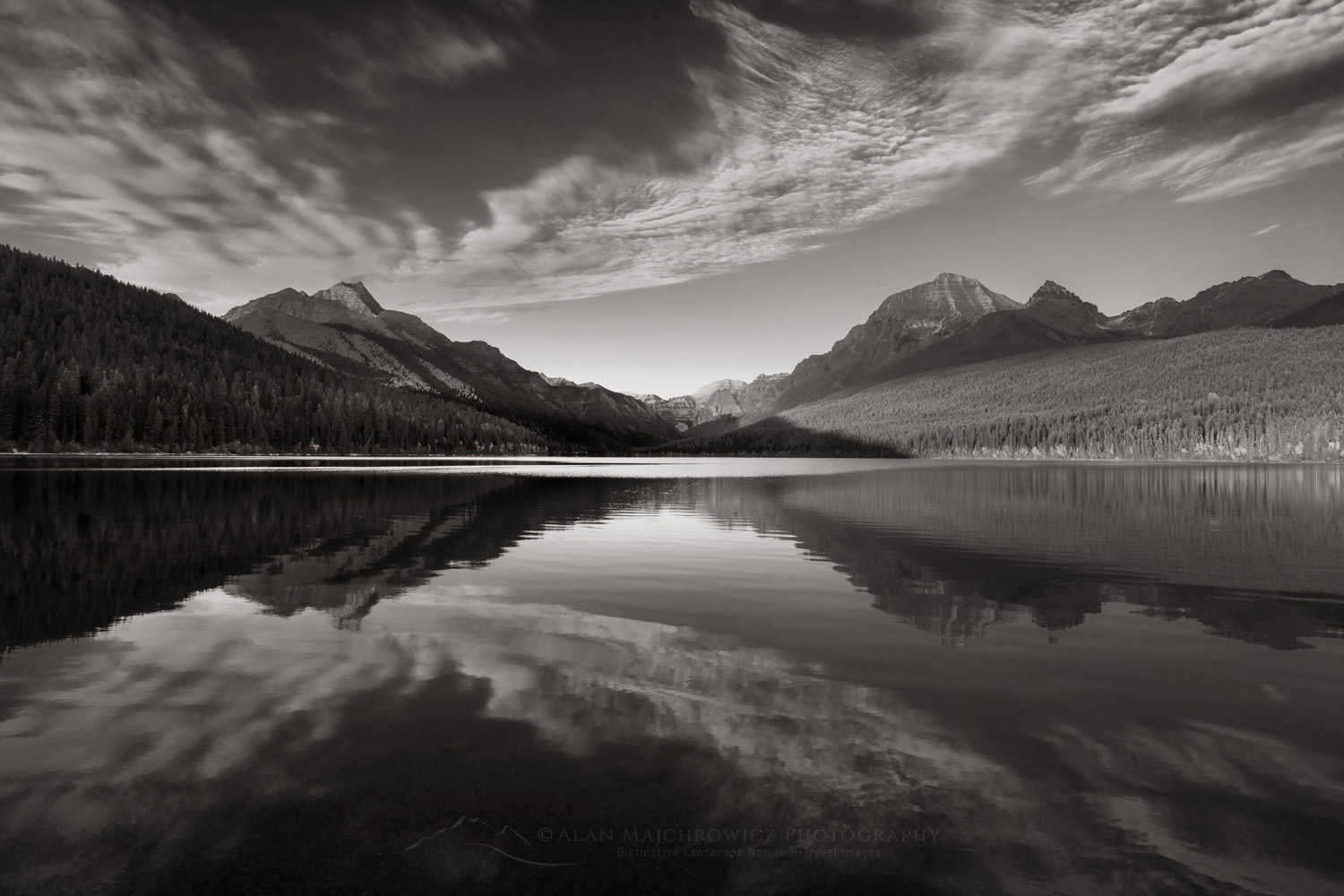 Bowman Lake Glacier National Park, Montana #87414bw