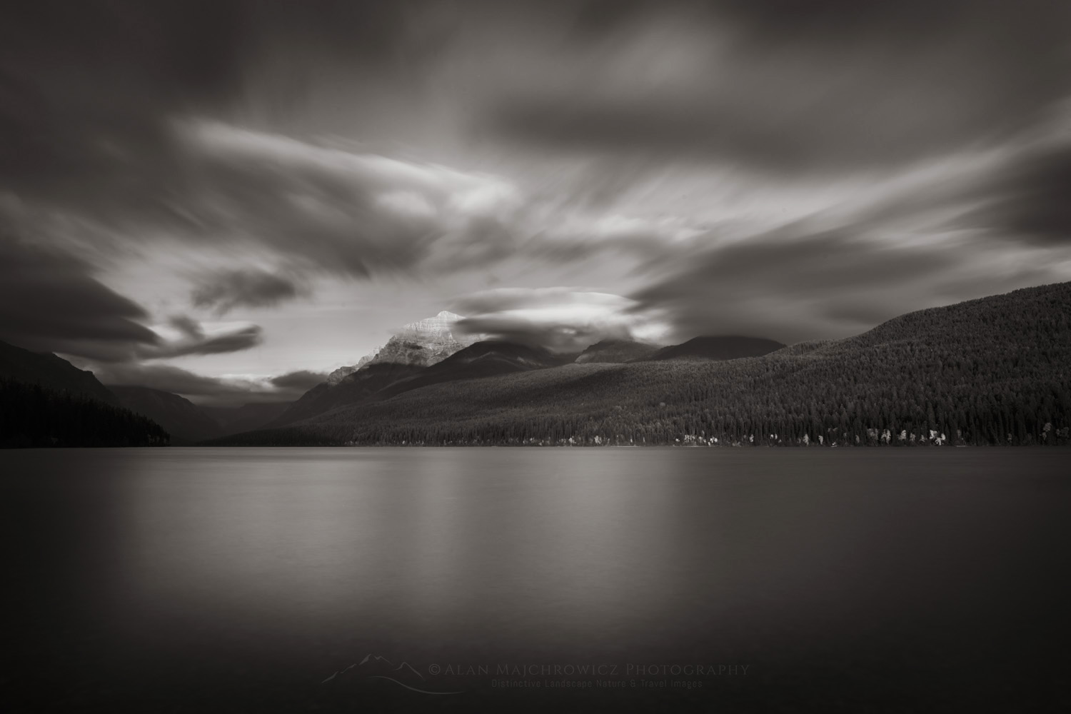 Bowman Lake Glacier National Park, Montana #87475bw
