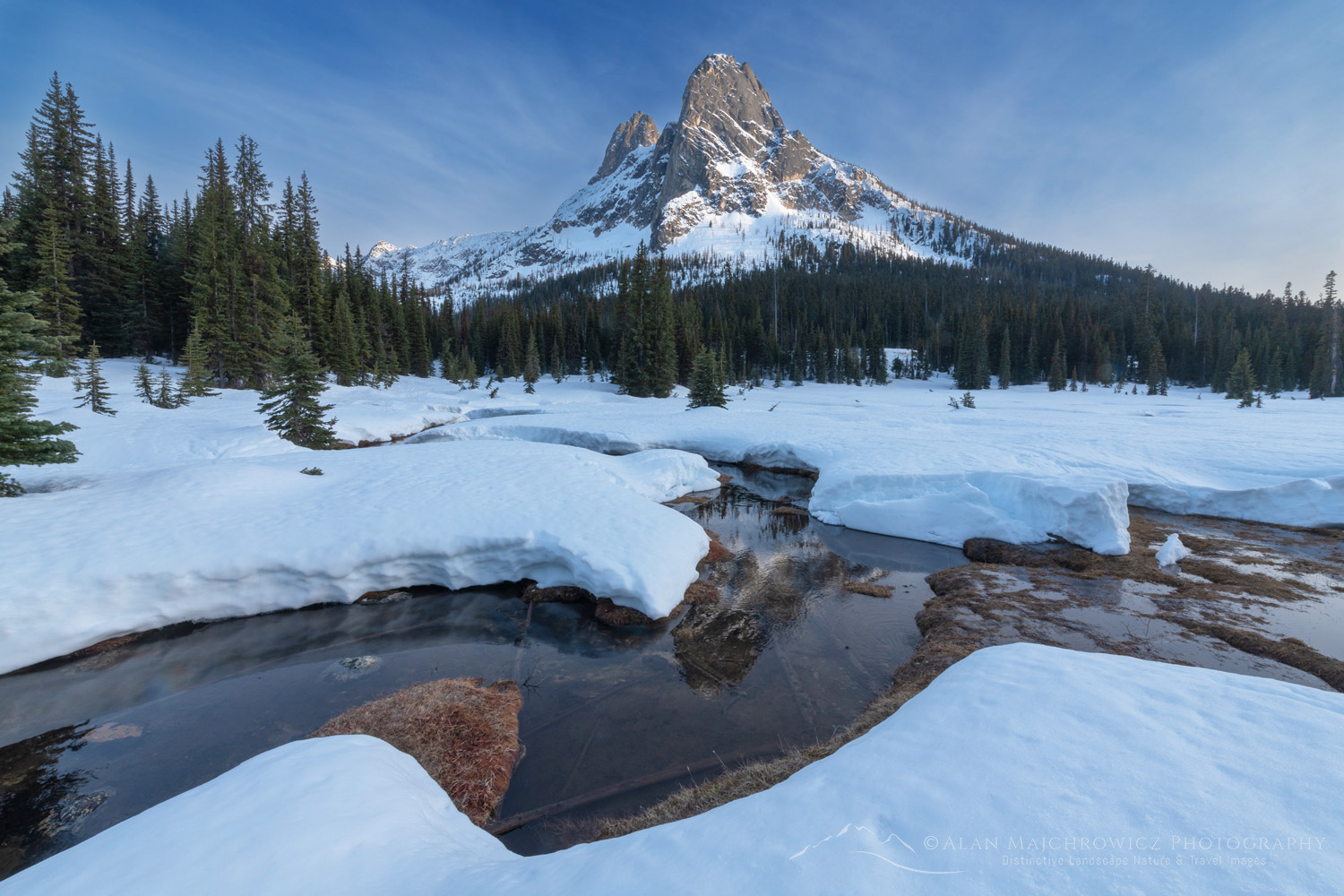 Liberty Bell Mountain is seen from the snow-covered meadows of Washington Pass. North Cascades, Washington #85814 Photo Highlights of 2025