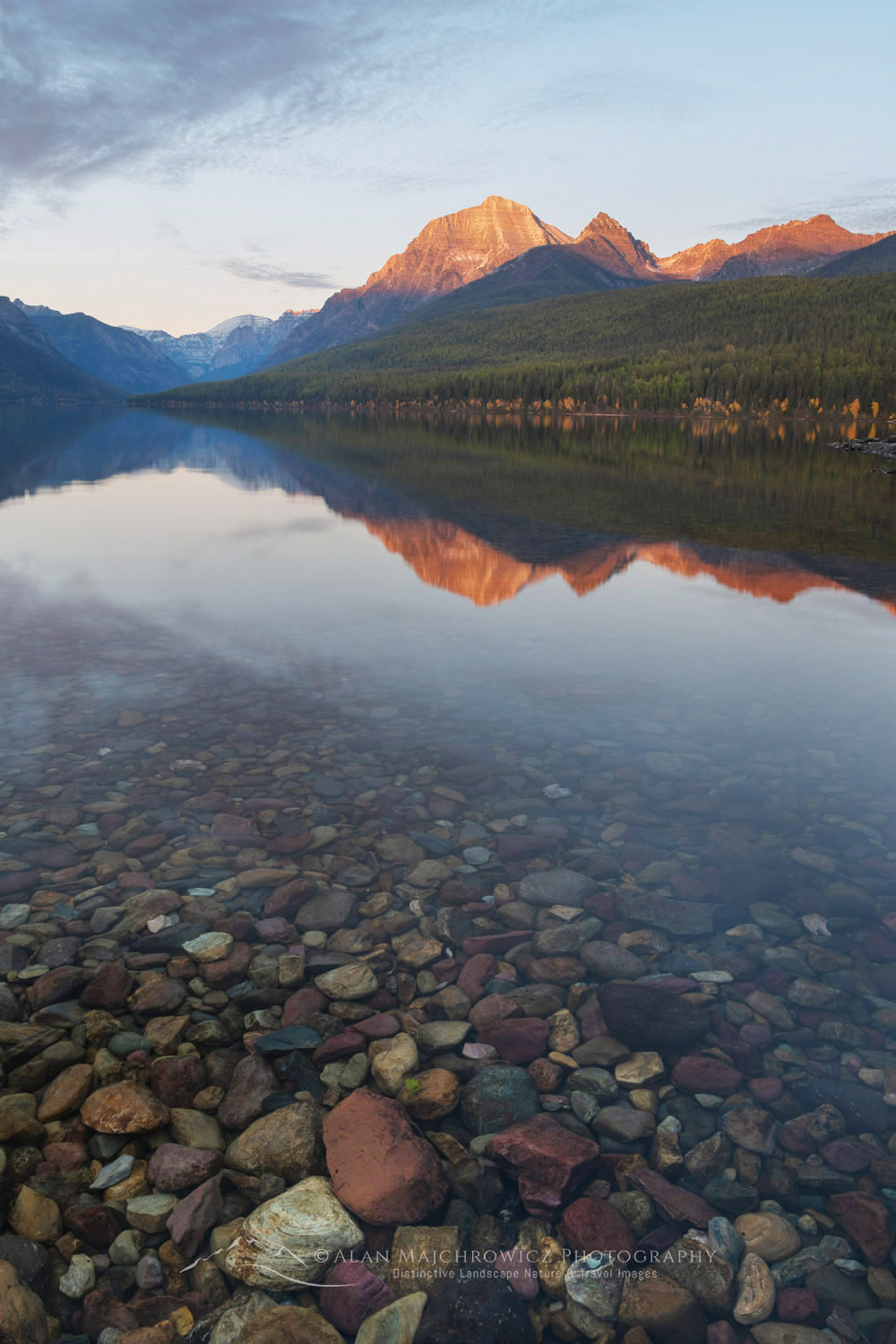 Bowman Lake and Rainbow Peak, Glacier National Park, Montana #87454