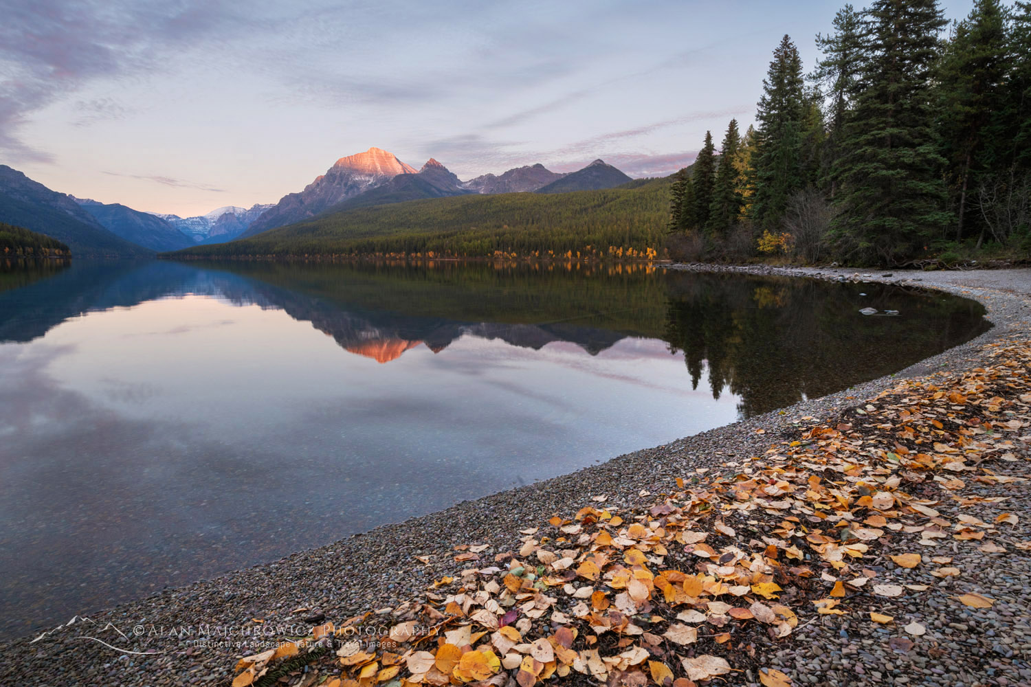 Bowman Lake and Rainbow Peak, Glacier National Park, Montana #87461