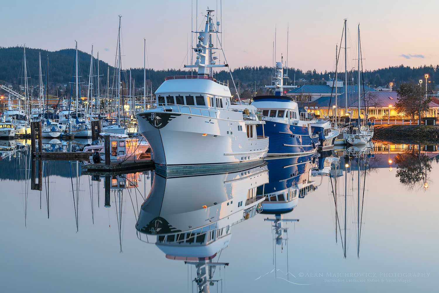 Pleasure boats moored in Cape Sante Marina, Anacortes, Washington #70824