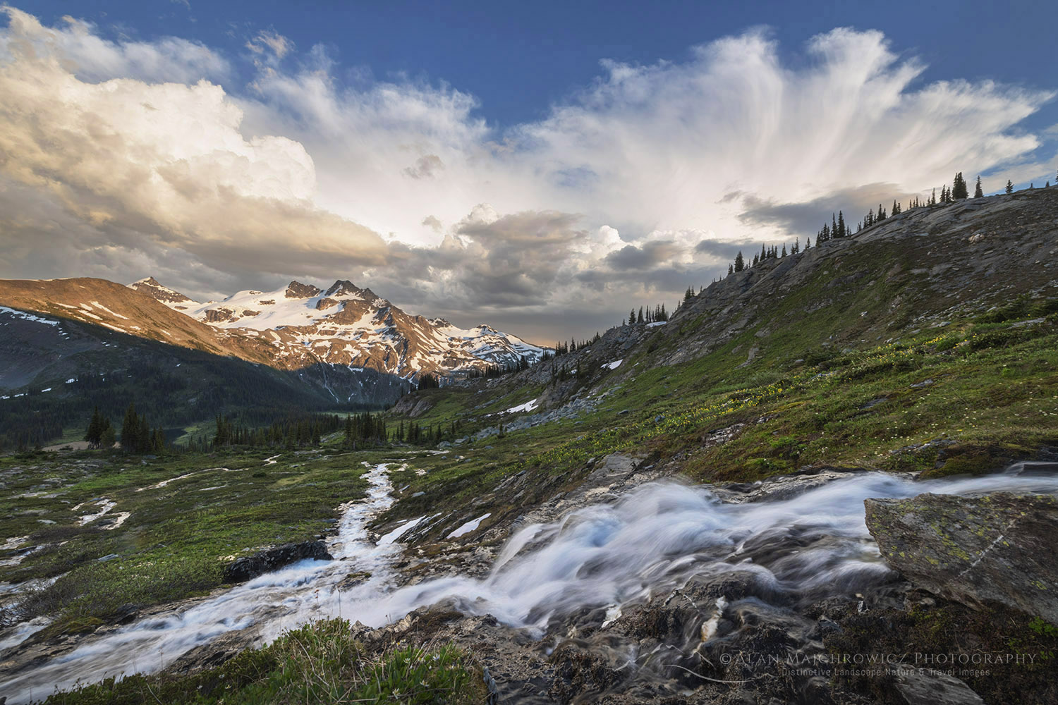 Evening storm clouds over Twin Towers, Cony Peak, and Spillimacheen Glacier. Seen from Silent Mountain. Purcell Mountains, British Columbia #86274