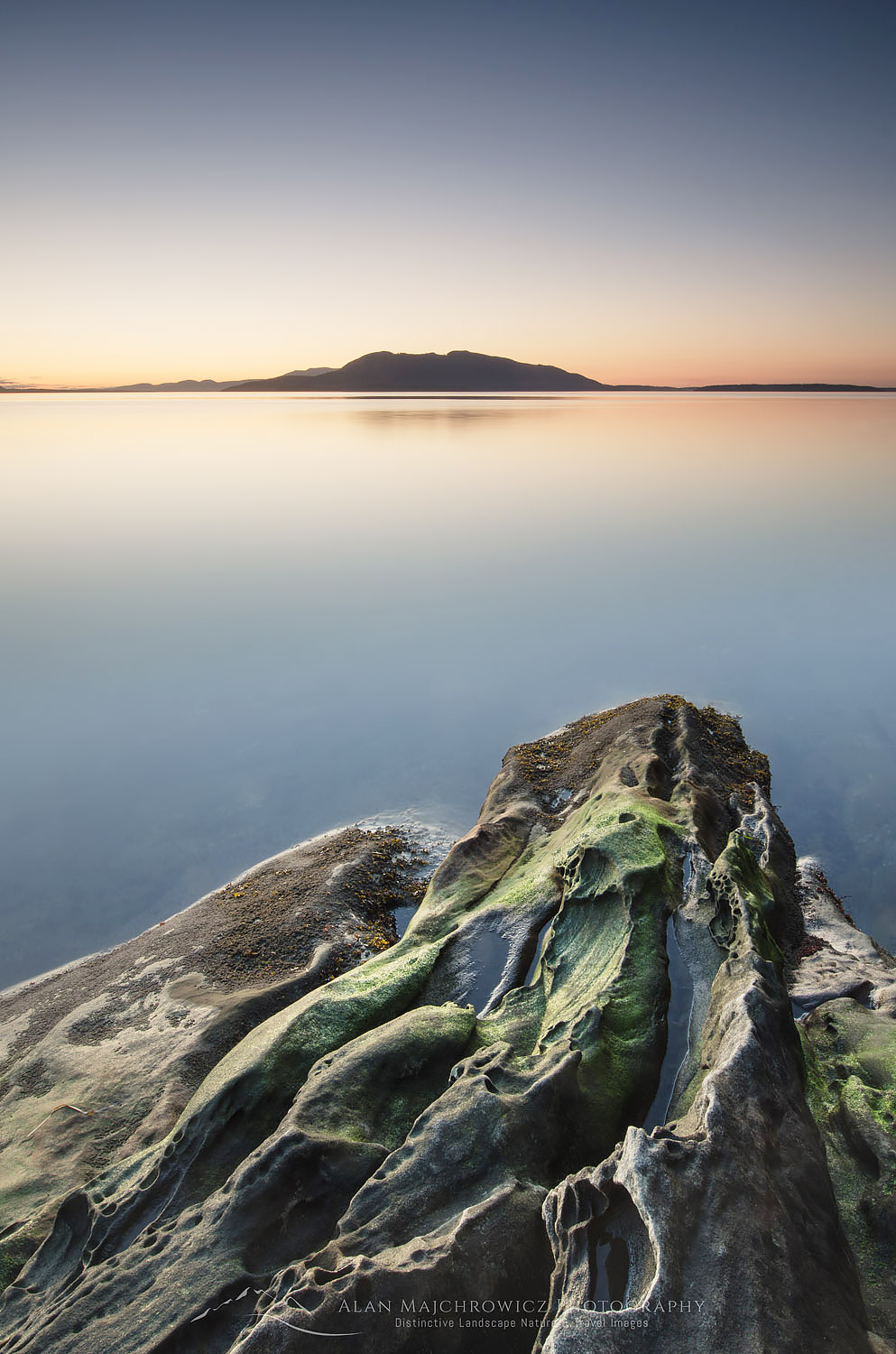 Alpenglow over Samish Bay, Larrabee State Park Washington #56662