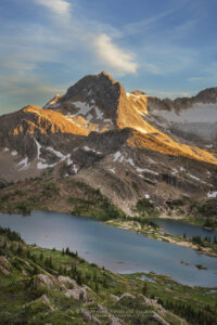 Evening light over Russel Peak and Limestone Lakes in Height of the Rockies Provincial Park British Columbia Limestone Lakes