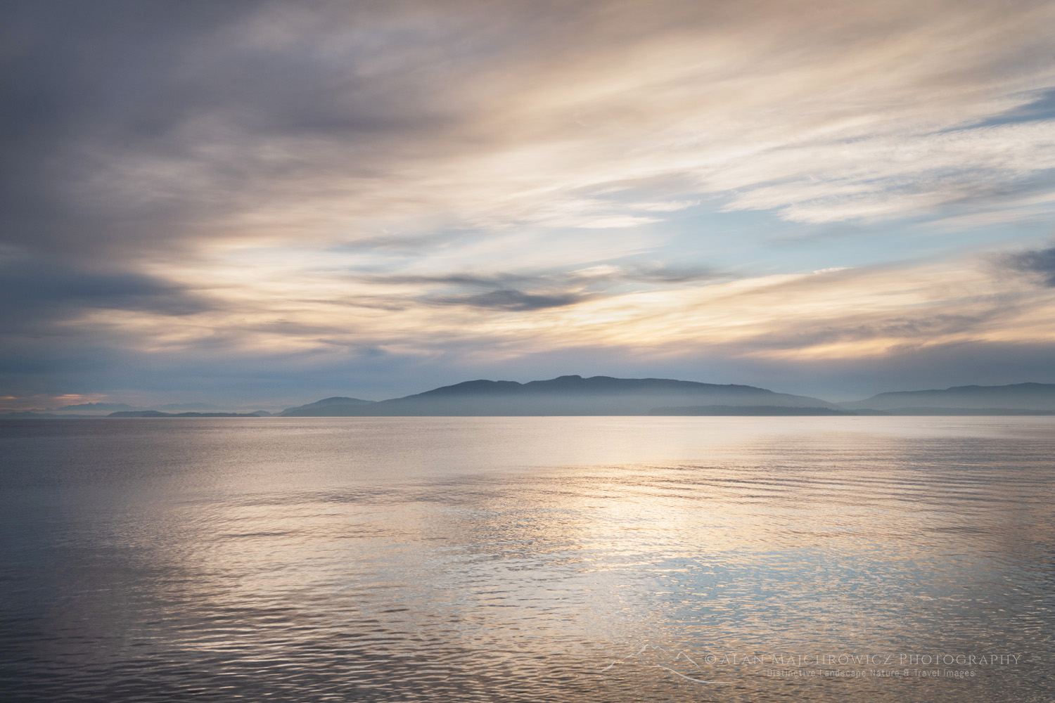 Bellingham Bay, Washington, sunset on a calm winter evening. #87683