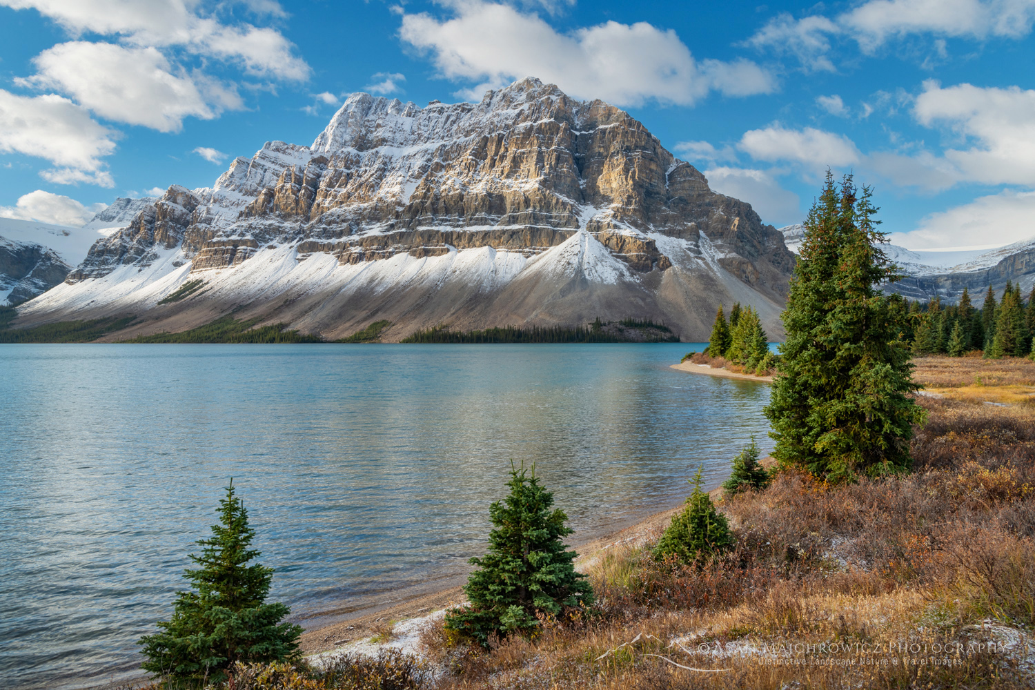 Bow Lake, with Crowfoot Mountain in the distance. Banff National Park. Alberta, Canada #88929
