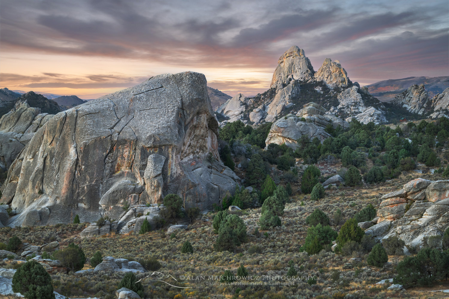 Elephant Rock (L) and the Twin Sisters, City Of Rocks National Reserve Idaho #84410