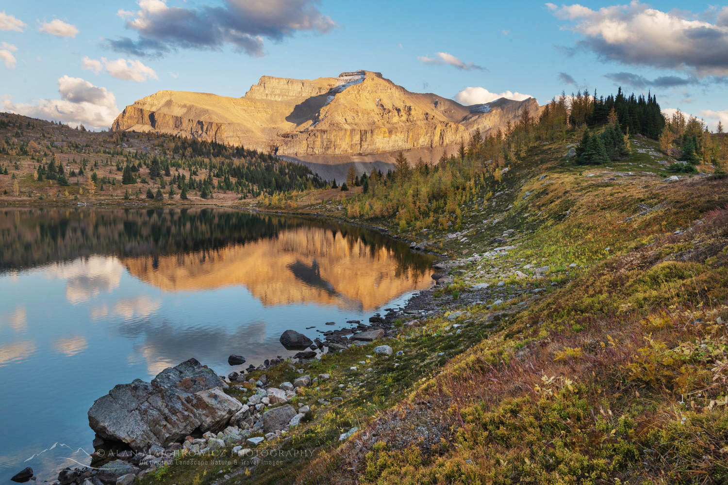 Hidden Lake and Redoubt Mountain. Skoki Loop Backcountry area. Banff National Park, Alberta, Canada #88491