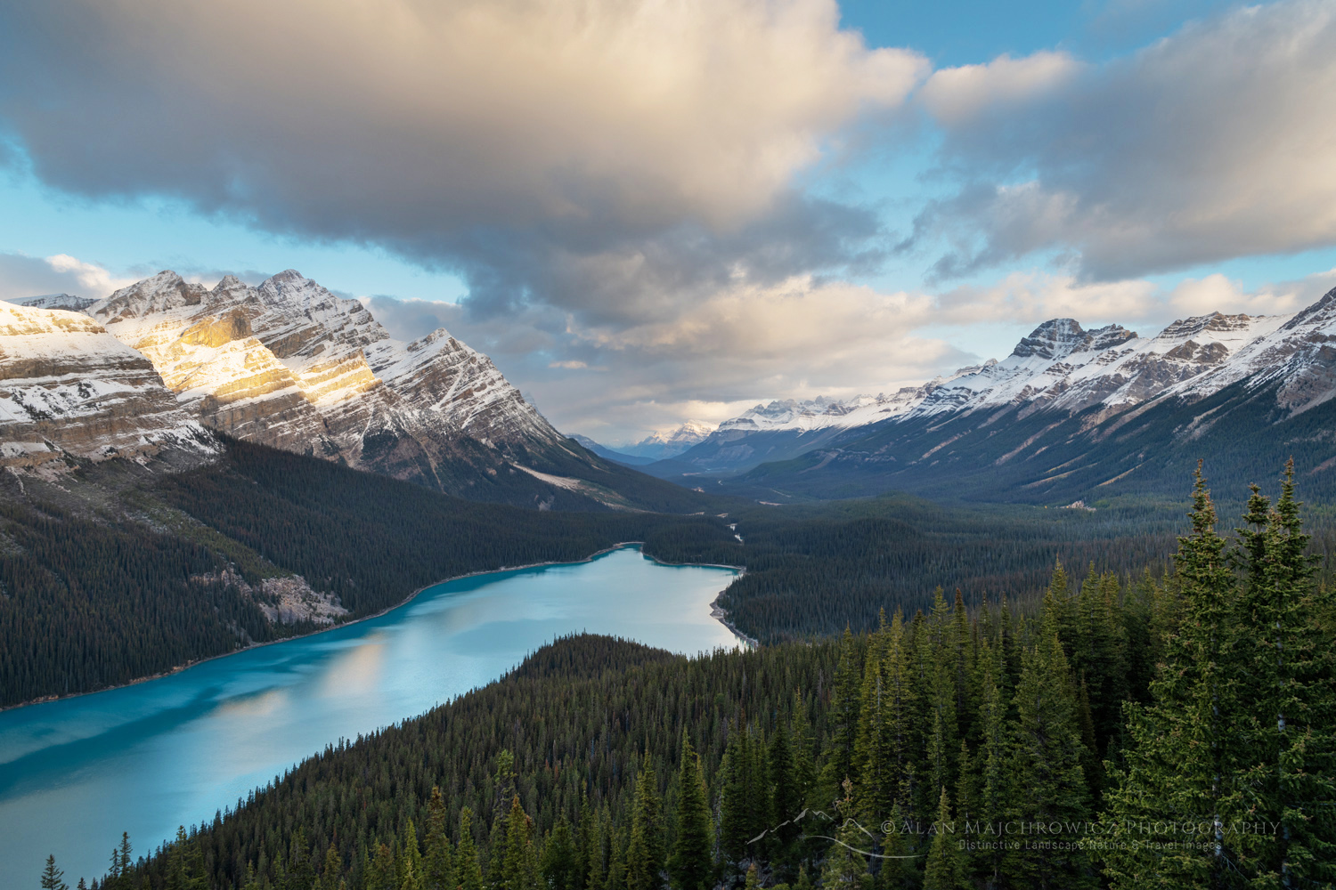 Peyto Lake at sunrise after a fresh dusting of autumn snow. Banff National Park. Alberta, Canada #88886