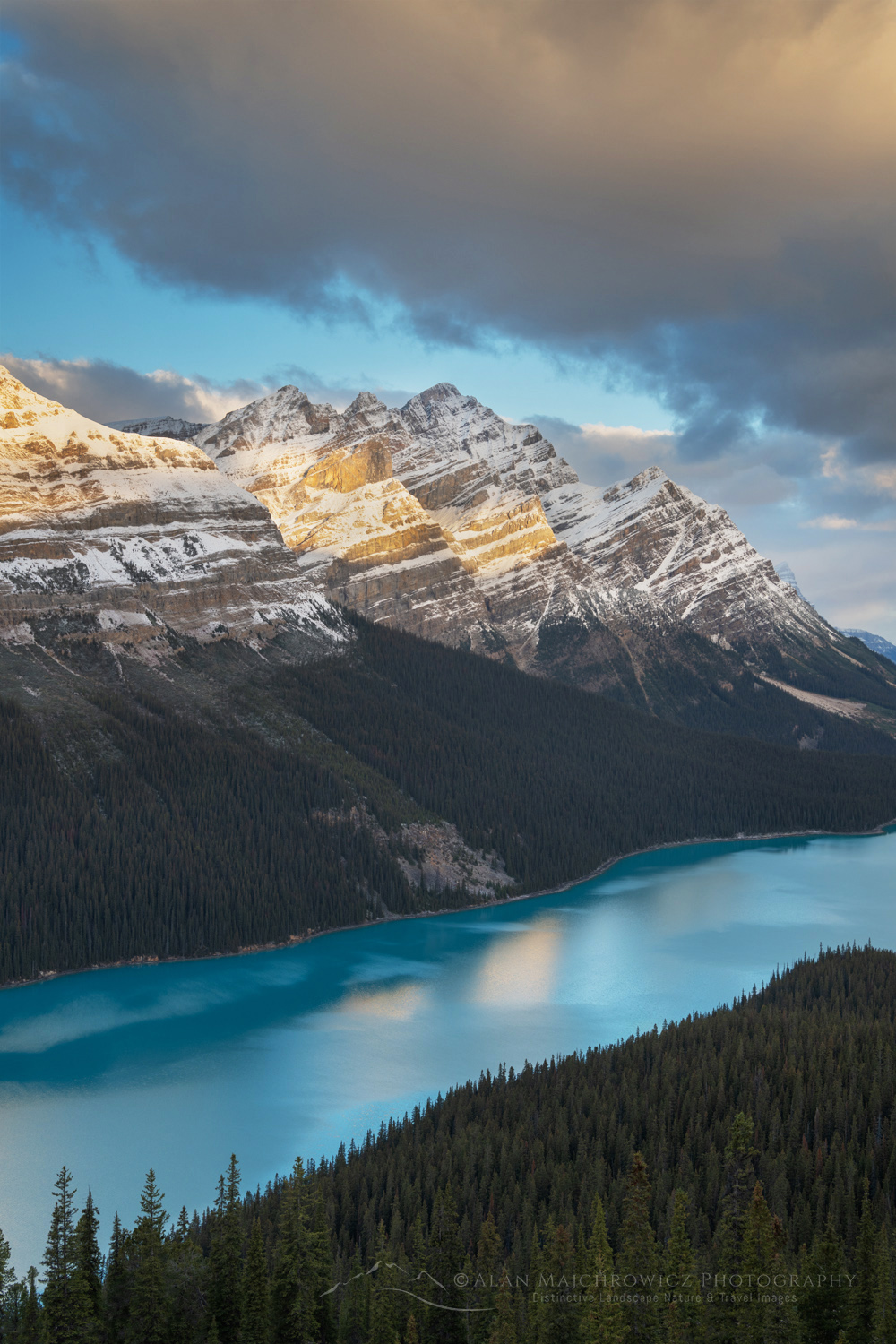Peyto Lake at sunrise after a fresh dusting of autumn snow. Banff National Park. Alberta, Canada #88883
